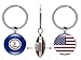 Produktbild AccessCube Schlüsselanhänger aus Glas mit USA-Flagge, Cabochon, doppelseitig, mit Glas-Schlüsselanhänger, USA