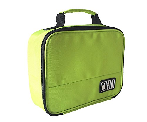 Cozyswan Aufbewahrungstasche Elektronik Organizer Tasche für Kabel Netzkabel Akku Digital Zubehör Tragbarer Speicherkarten Grün - 4