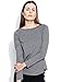 Cult Fiction Grey Melange Color Full Sleeves Boat Neck Cotton Solid Tshirt For Women