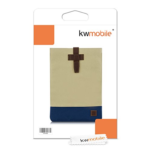kwmobile Universal Sleeve Tasche für 11″ 11,6″ Laptop / Notebook / Ultrabook in Hellbraun Dunkelblau - 6