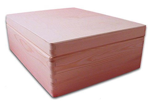 Aufbewahrungsbox, Holzkiste mit Deckel ohne Grifflöcher Kiefer Gr. 2 - 2