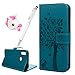 Price comparison product image MOTIKO Huawei P Smart 2019 Case PU Leather Wallet Flip Case Stand Card Holder TPU Bumper Folio Protector with Unicorn USB Carble Protector & Stylus for Huawei P Smart 2019 / Honor 10 Lite - Blue Tree