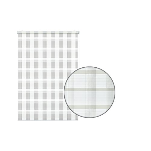 Gardinia 33912 Easyfix Doppelrollo Karo 75 x 150 cm, weiß - 2