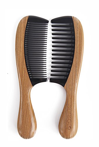 pureGLO Grün Sandelholz Haarkamm – Natürliches Aroma Handgemachte Büffelhornkämme – Keine Statische Entwirren Kamm Mit Box Kostenlose Premium-Geschenk - 7