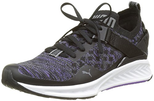 Puma Ignite Evoknit Lo Wn's, Zapatillas de Running para Mujer, Negro Black-Electric Purple-Quiet Shade 01, 39 EU