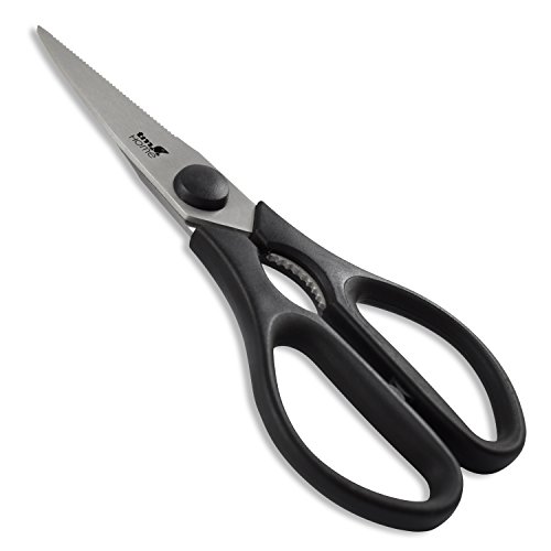 TM Electronhocu032 Heavy Duty Kitchen Scissors Ultra Sharp, Stainless Steel, Black