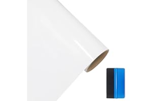 NewL High Gloss White Vinyl Film Wrap Sticker Decal DIY Self Adhesive Air Release Bubble Outdoor Rated for Automotive Use (50cm x 150cm)