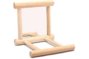 GXFCAI Pet Bird Mirror Wooden Interactive Play Toy With Perch For Parrot Budgies Parakeet Conure L8O2 Lovebird Suppl Cockatiel Cage Pet