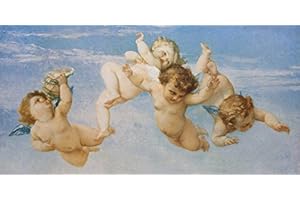 1art1 Alexandre Cabanel Poster Impression Sur Toile Les Petits Anges Volants De La Naissance De Vénus, 1863, Détail Affiche Murale XXL Encadrée | Tendue Sur Cadre En Bois | Tableau 120x60 cm