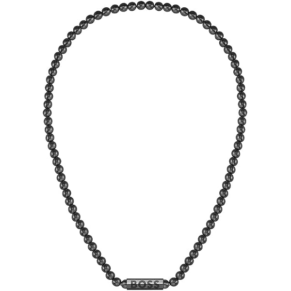 BOSS Collana Uomo SPHERE STONES - Pietre Occhio Di Tigre - 50,8 Cm - Chiusura Magnetica