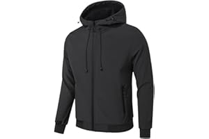 TONY BACKER Giacca Jacket Uomo In Softshell Impermeabile Antivento con Cappuccio Giubbotto Caldo Per Trekking Casual 6860