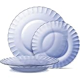 INDE | Tableware Picardie Marine 12 Pieces (4 People) Tempered Glass | Microwave and dishwasher safe, won't retain odors, mad