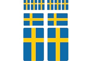 DYKGRAAF 10 Stück Flaggen Aufkleber Schweden Set Sticker Sverige Autoaufkleber - Offsetdruck