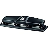MAPED OFFICE - Perforatrice 4 Trous - Perforeuse A4 Métal pour 10 à 12 Feuilles - Avec Système de Calage Optimisé sur les Ann