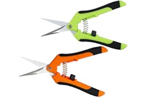 HAISHANG 2Pcs Professional Pruning Shears, Trimming Scissors Straight Tip, Gardening Hand Pruner Pruning Secateurs with Stainless Steel Blades, Garden Scissors for Fruit Branch Bonsai Flower Plants