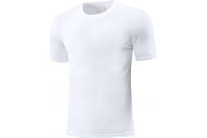 Towintec Boys' Base Layer Top Short Sleeve Quick Dry Compression Shirts Athletic Sportswear Undershirts Breathable TeeTops Lightweight Wicking Fit T Shirt for Running Gym Soccer Basketball Football