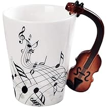 Keramik-Kaffeetasse Mit Musiknoten-Henkel – 280 Ml, Spülmaschinenfest, Als Geschenk