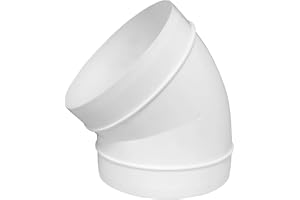 Steinberg14 Vit Ø 150 mm 45° båge, PVC-kontakt för ventilationsrör, anslutningsdel runt rör