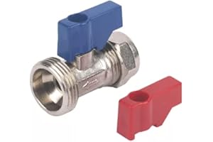 NPH PLUMBING & HEATING NPH Washing Machine Dishwasher Hot and Cold Straight Tap Valve Connector, 15mm x 3/4", Silver