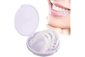 TANTISY 2 Pairs Fake Teeth, Snap on Veneers Teeth, Veneers Snap in Teeth, Instant Snap on Perfect Smile Confidence in Minutes at Home (2 Upper +2 Lower Teeth, with Box