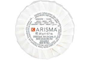 GENERICO Saponetta Plissè Tonda da 20 ml, Confezione da 50 pezzi, Linea Cortesia Hotel Karisma, set sapone da viaggio per B&B, agriturismi bar e ristornati