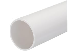 QUARKZMAN PVC Rohr, Durchmesser 45.2mm Länge 200mm Rund Kunststoffrohr für Garten, Aquarium, Wasserleitung, Kabelkanal, lüftungsrohr (Weiß)