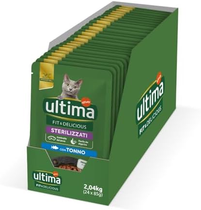 Ultima Cibo Umido per Gatti Fit & Delicious con Tonno: 24 Buste da 85g