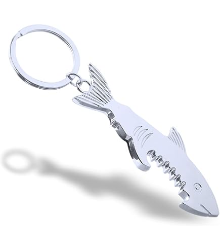 LKKCHER Décapsuleur 2-en-1 Requin – Porte-Clés Tire-Bouchon & Ouvre-Bière, Cadeau Fun Pour Homme, Fête Des Pères, Noël