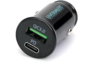 OVERMUST billaddare 36W - Laddare med PD3.0 och QC 3.0 USB-portar för laddning av iPhone 14, 13, 12 Pro Max, Samsung, Huawei