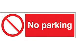 Caledonia Signs 13218G No Parking Sign, Rigid Plastic, G: 300 mm x 100 mm