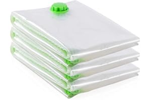 Opaza Almacenaje Ropa Vacio, Bolsas Herméticas de Compresión Espacial para Guardar Ropa, Edredones,Camas (3 Piezas-130x100cm)