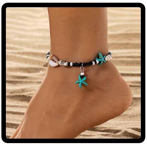 Bracelet De Cheville Coquillage Étoiles De Mer - Chevillère Bijoux