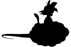 PROVINILOS Vinilo Silueta Goku nube Kinto. Este adhesivo troquelado sin fondo es ideal para personalizar tu coche, moto, portátil, tablet, etc (Blanco)