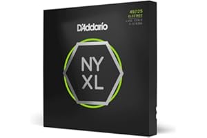D'Addario Bass Guitar Strings - NYXL Bass Strings - NYXL45125 - Unrivaled Strength, Tuning Stability, Enhanced Response - For 5 String Basses - 45-125 Light Top/Medium Bottom 5-String, Long Scale