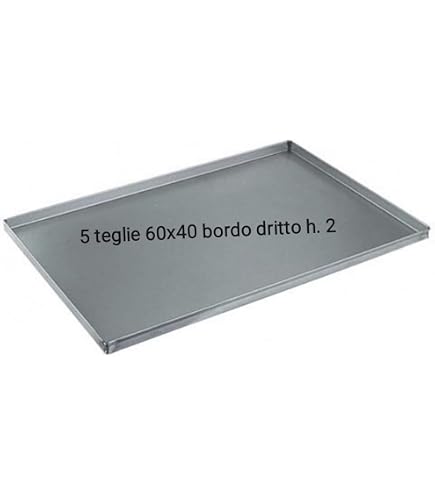 Teglia Per Biscotti GriDMANN In Alluminio Commerciale | 45,7x66 Cm | Set Da 6 Teglie | Bordo Rinforzato Per Pasticceria Professionale