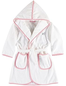 Möve Baby Kinderbademantel, Größe 92, weiß / rosa