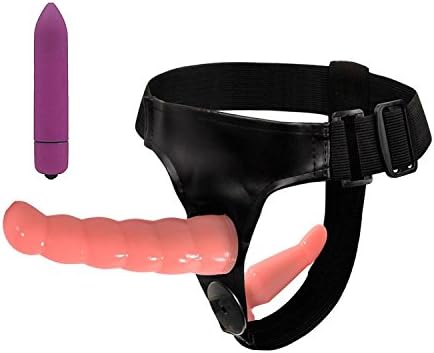 2 Pcs Strap On Double R-éalistic P-énis & 10 Speed Bullet Vibrator Sex Toys for Woman Lesbian Couple Masturbation,2 Pcs Purple