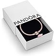 Pandora Moments Women's 14k Rose Gold-Plated Snake Chain Bracelet for Charms