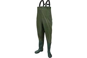 Daromigo Wathose Herren Wasserdicht, Anglerhose Herren 70D PVC Material mit Stiefel, Strapazierfähige Wathose Neopren für Angeln, Wassersport und Outdoor-Abenteuer