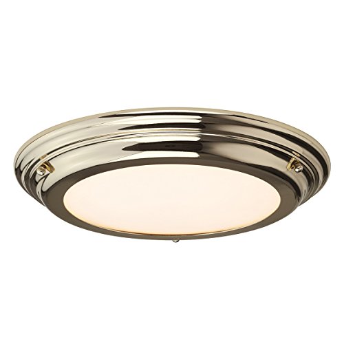Elstead BATH/WELL/F PB Welland Medium Bathroom Flush Ceiling Light In Polished Brass