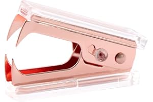 NATSUMEBASICS Rose Gold Staple Remover Clear Staples Remover Acrylic Body Steel Jaws Staple Puller Removal Tool for Dress Up Home Office School Desk Accessories Gift (Rose Gold)