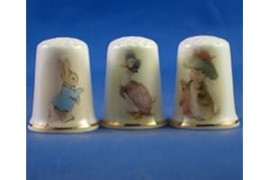 BIRCHCROFT CHINA Porcelain China Collectable Thimbles Set of Three Beatrix Potter