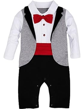 YiZYiF Säuglings Babys Jungen Kinder Kleidungs Mantel Weste Spielanzug der Ausstattungs Overall mit langen Ärmeln...