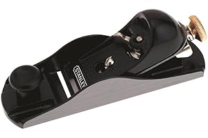 Stanley 1-12-220 Rabot à recaler 180mm - Largeur 40mm - Joues Rectifiées - Réglage manuel Simple et Rapide Via molette - Structure en métal Résistant Aux Chocs - AntiCorrosion - Semelle Usinée