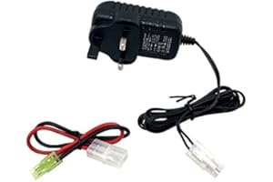 Nuofan RC Car Battery Charger for NiMH/NiCd Battery Packs Charger, 9.6V 7.2V 8.4V Battery Charger with Tamiya Plug Charger for Traxxas NiMH Batteries and Airsoft Battery