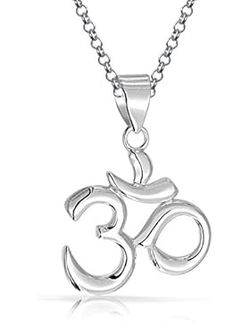 Om Aum Yoga Anhänger Sterling Silber Halskette 18 Zoll