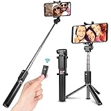 Power Theory Bluetooth Selfie Stick mit Handy Stativ und Fernauslöser - Selfiestick für Samsung Galaxy S9 S9+ S8 S7 Edge S6, iPhone XS Max X 8 7 Plus 6s 6 und alle Smartphones - Selfi Halter Monopod