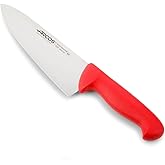 Arcos Cuchillo Chef Acero Inoxidable Nitrum y Hoja 200 mm. Cuchillo Cocina Profesional multipropósito. Mango ergonómico Polip