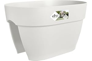 Elho Vibia Campana Flower Bridge 40 - Planteur pour Balcon & Extérieur - Ø 39.0 x H 22.0 cm - Blanc/Blanc Soie