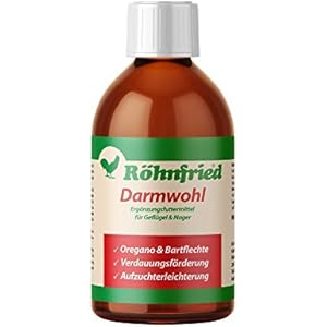 [Gesponsert]Röhnfried Darmwohl Nahrungsergänzung (250 ml) für Nager, Geflügel & Kleintiere, geförderte Verdauung & erleichterte Aufzucht, mit Oregano & Bartflechte